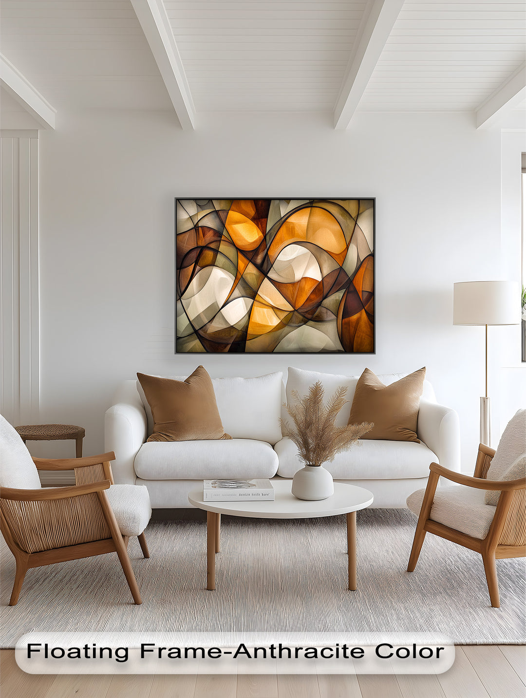 Golden Flow – Geometrisches Ölgemälde