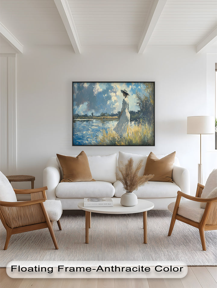 Lady by the River – Impressionist Oil Painting
