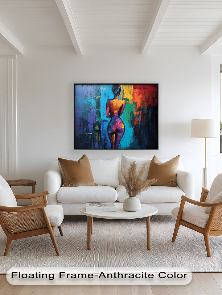 Radiant Contours – Bold Abstract Figurative Oil Painting