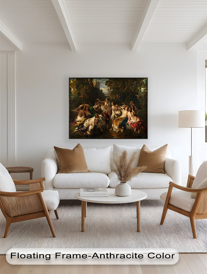 Twilight Reverie – Neoclassical Gathering of Maidens Oil Painting