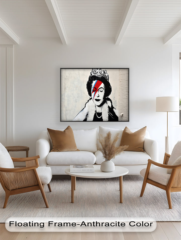 Royal Rebellion – Queen with Bowie Bolt Banksy Oil Painting