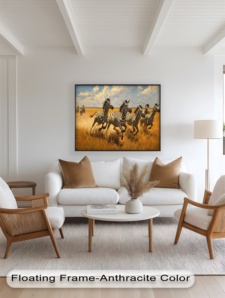 Running Wild – Zebra Oil Painting