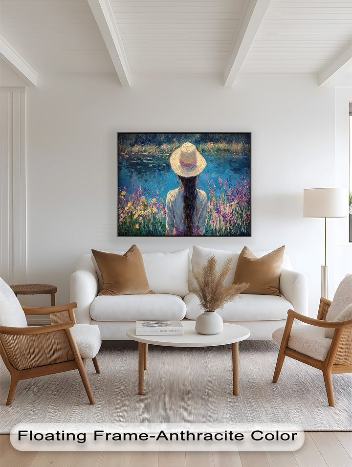 Girl by the Water – Impressionist Oil Painting