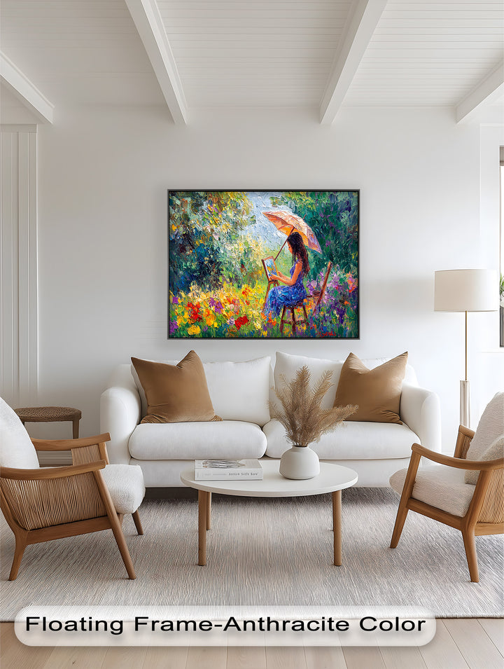 Colorful Garden Scene – Impressionist Oil Painting
