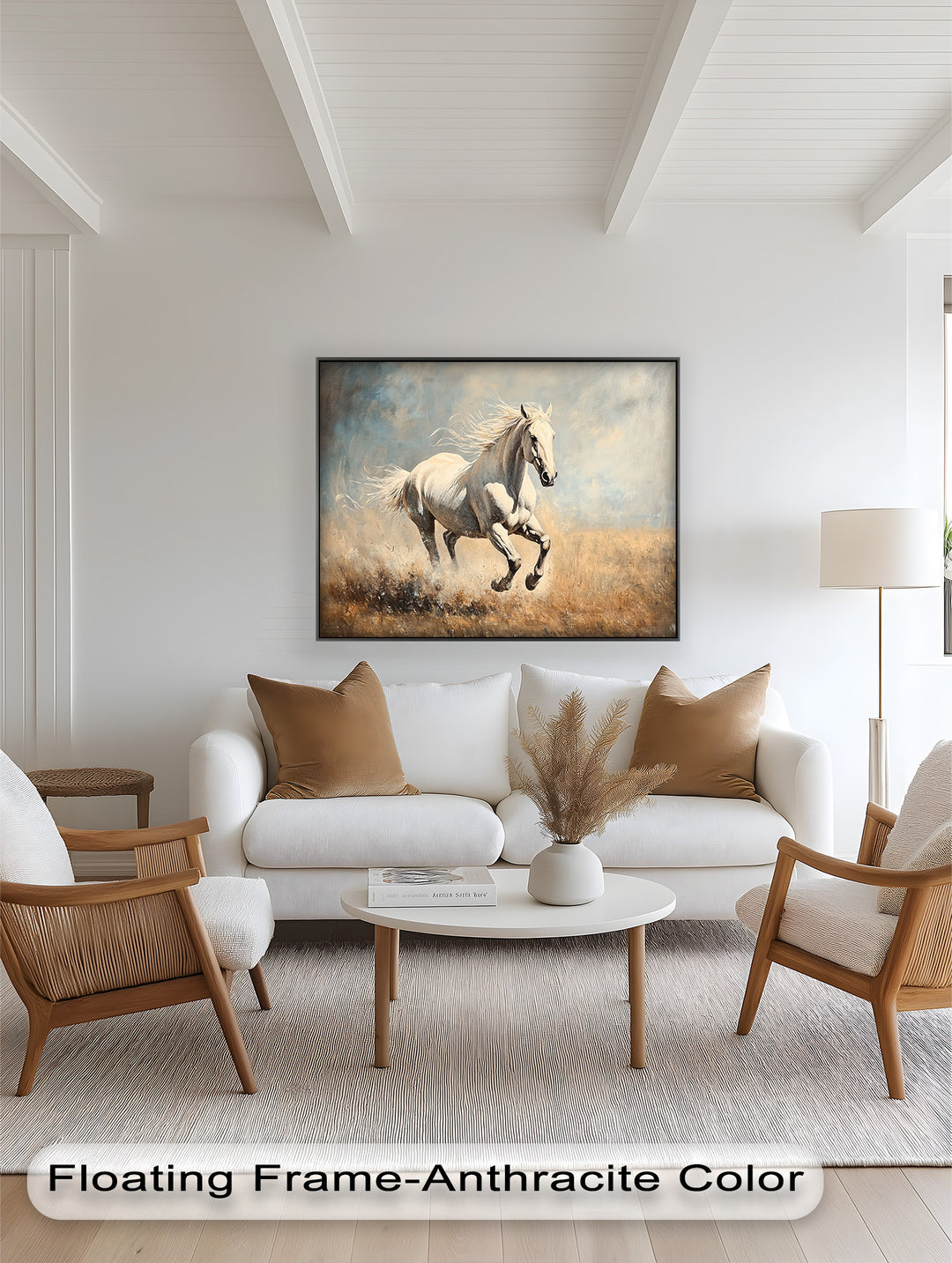 White Stallion Art – Horse Oil Painting