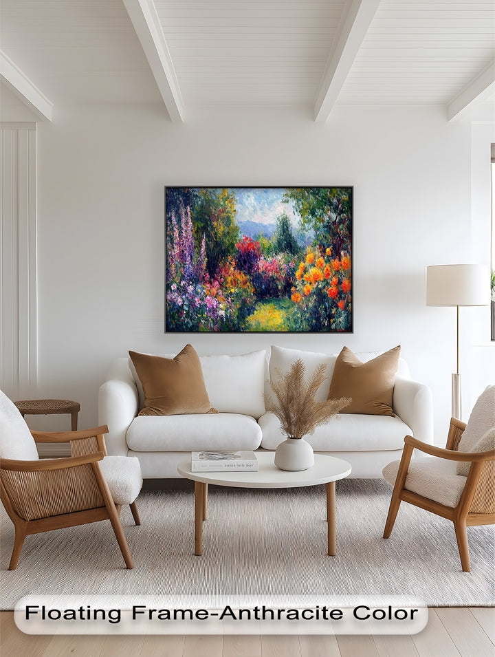 Sunlit Garden in Full Bloom – Impressionist Floral Oil Painting