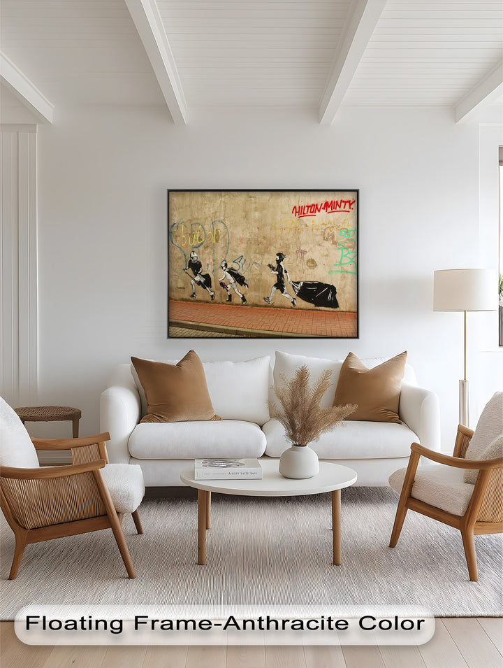 Street Rebellion Run – Urban Youth Banksy Oil Painting