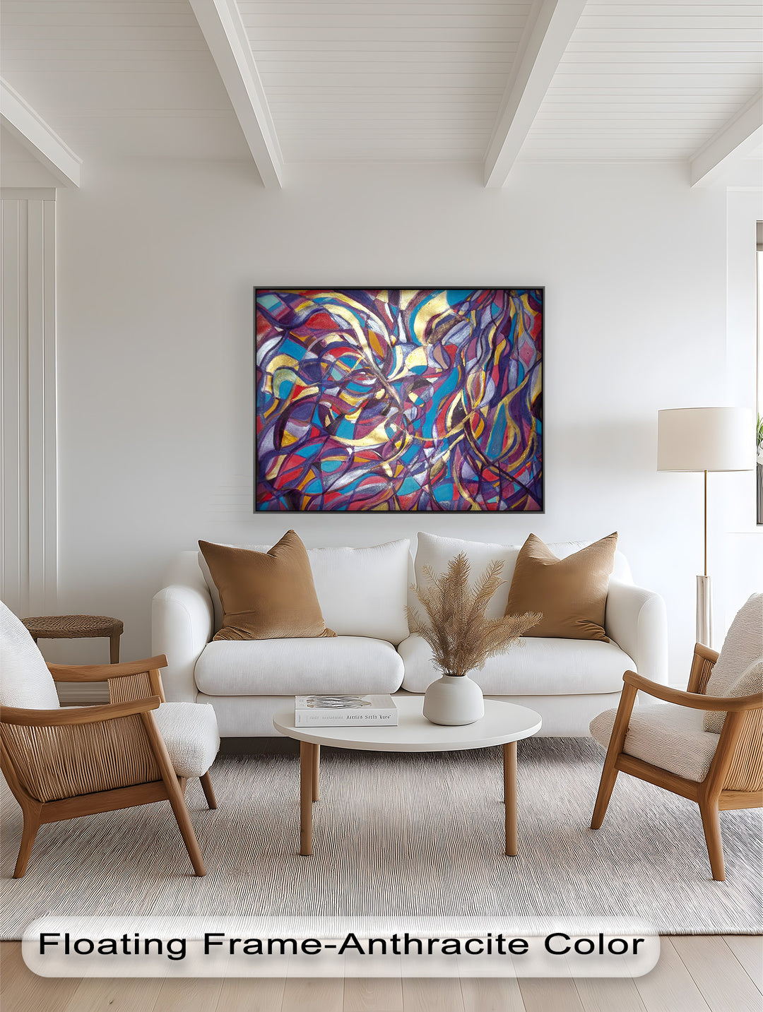 Farbenfrohe fließende Komposition – Abstraktes expressionistisches Ölgemälde