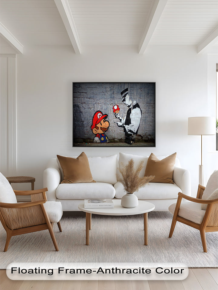 Mario Meets the Law – Banksy Oil Painting