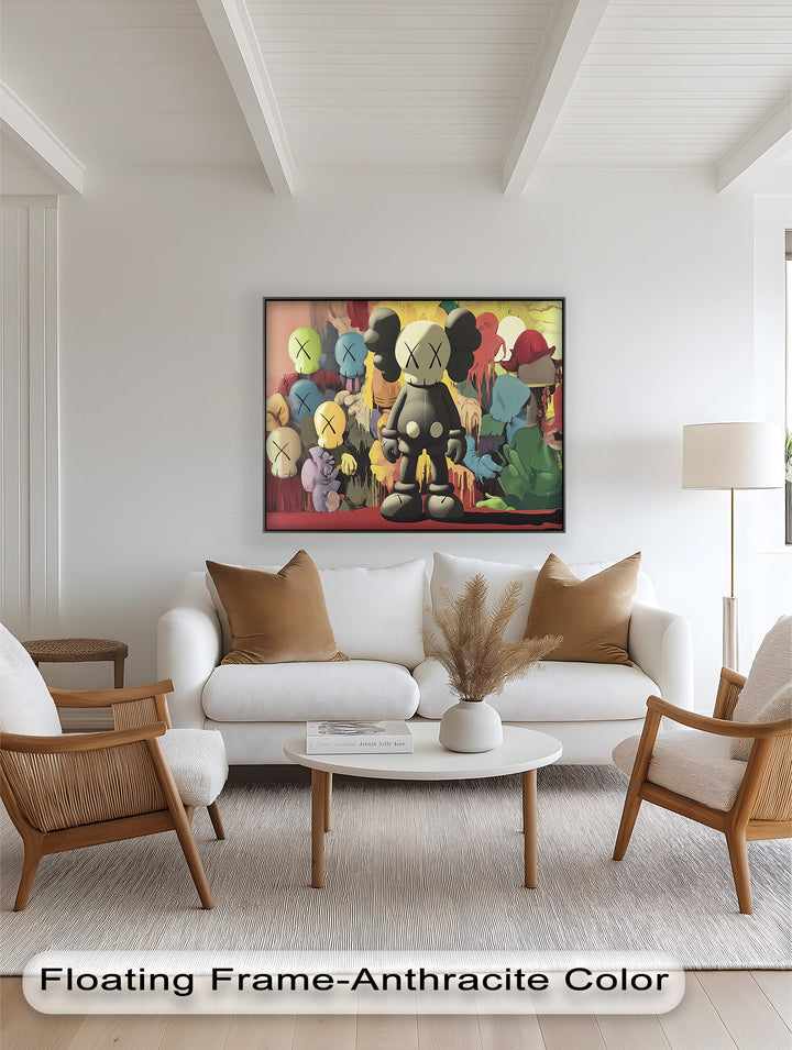 Zentrum des Chaos – KAWS Ölgemälde