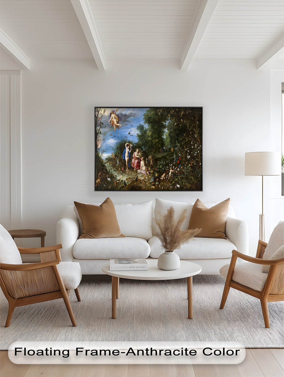 The Garden of Earthly Light – Mythological Forest Scene Oil Painting