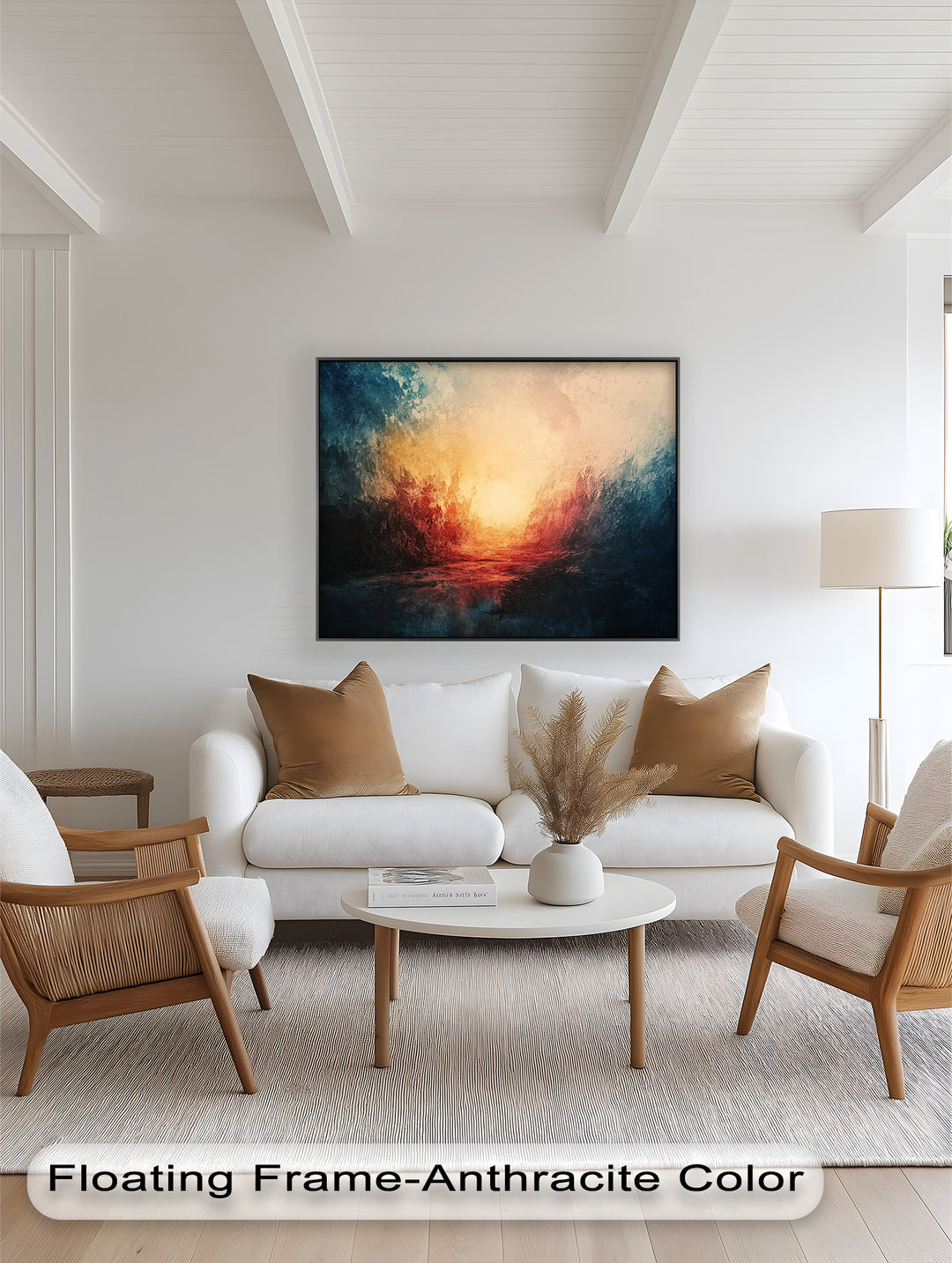 Eclipse Awakening – Feuriges Lichtexplosion-Abstraktes Ölgemälde