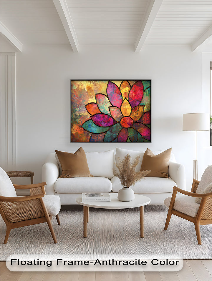 Stained Flower – Framed Oil Painting