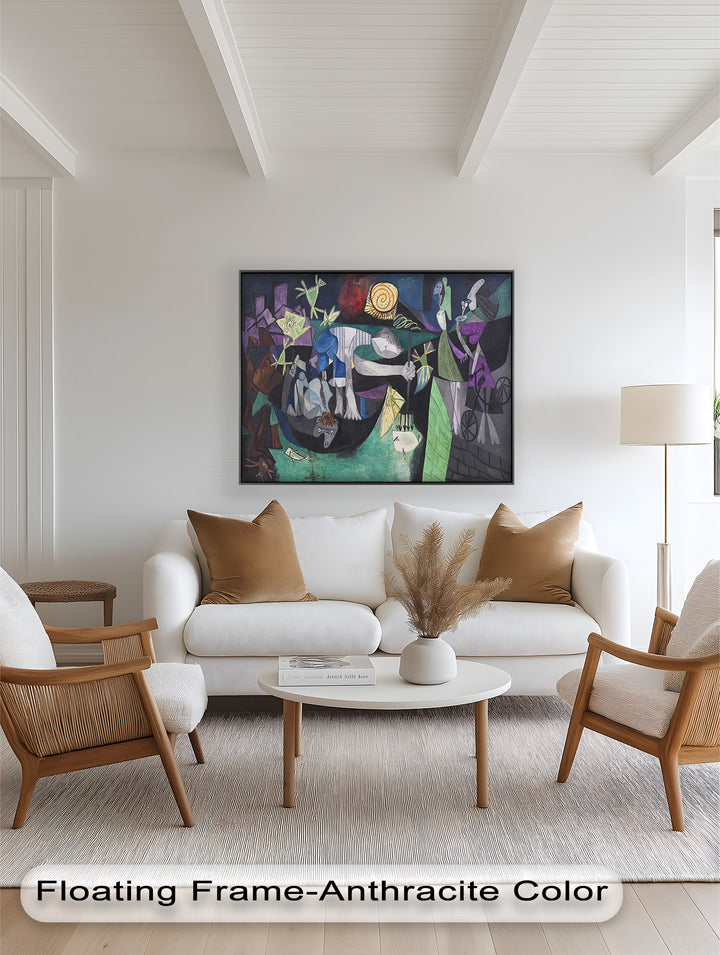 The Spiral Sun – Dynamic Surrealist Tableau Picasso Oil Painting