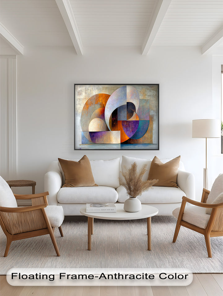 Farbige geometrische Kunst – Abstrakte moderne Ölmalerei