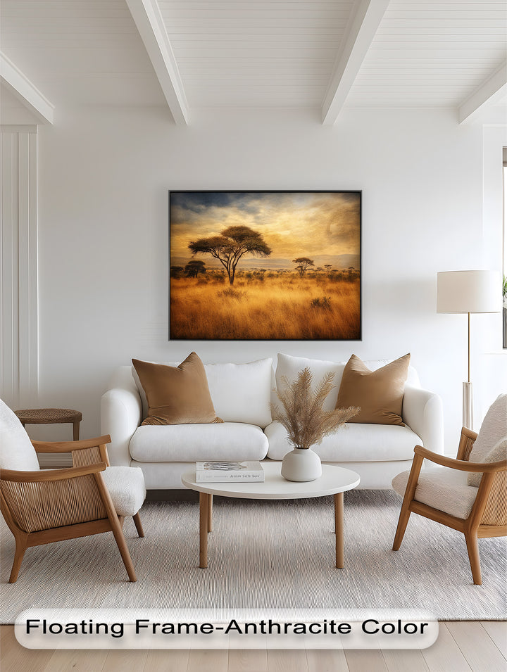 African Savanna Tree Wall Art – Landscape Oil Painting