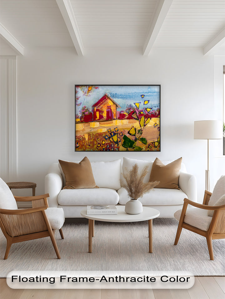 Sunlit Homestead – Expressive Impressionist Oil Painting