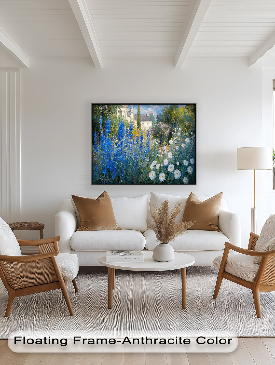 Blue Delphinium - Impressionist Oil Painting