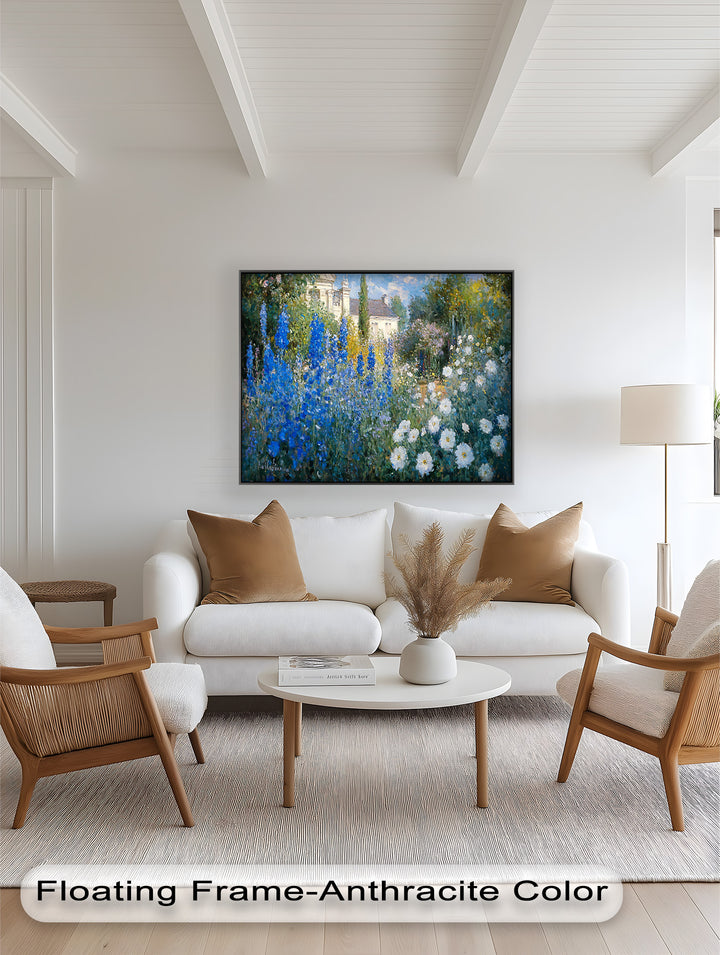 Blue Delphinium - Impressionist Oil Painting