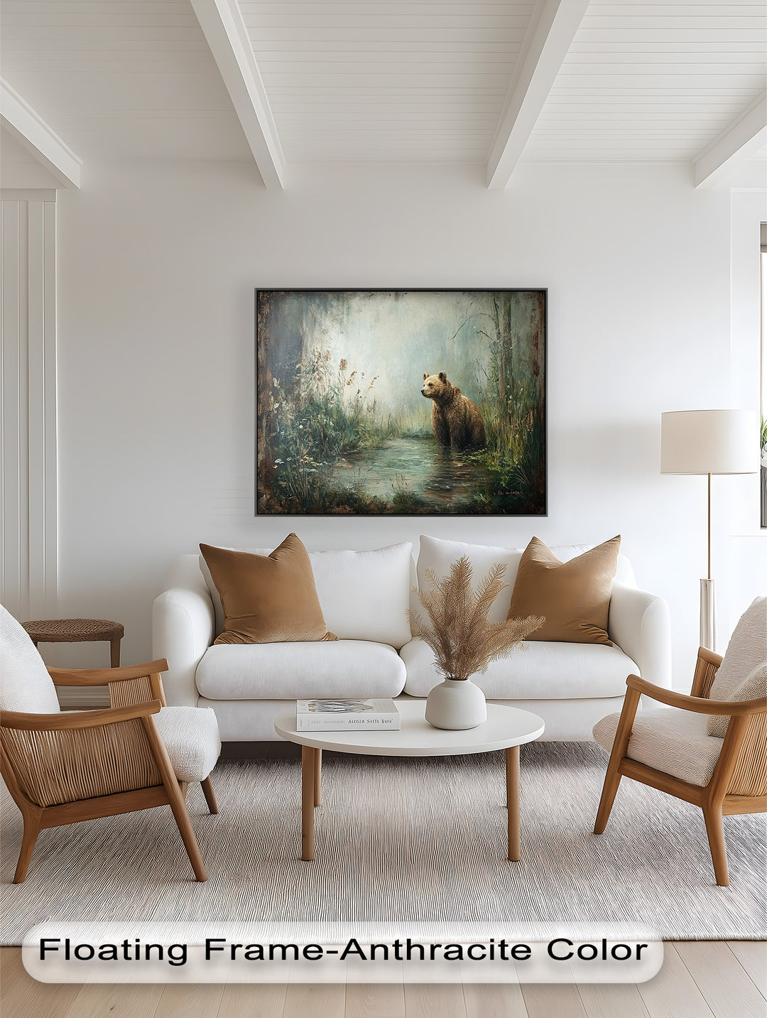 Brown Bear by the Water - Animal Oil Painting