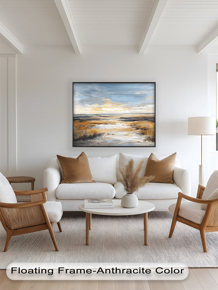 Natur Wandkunst - Golden Horizon Meereslandschaft Ölgemälde