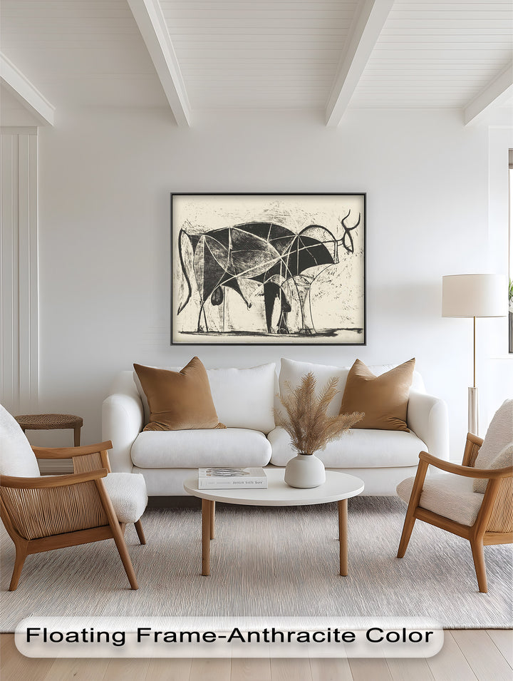 The Bull by Pablo Picasso – Minimal Abstract Oil Painting