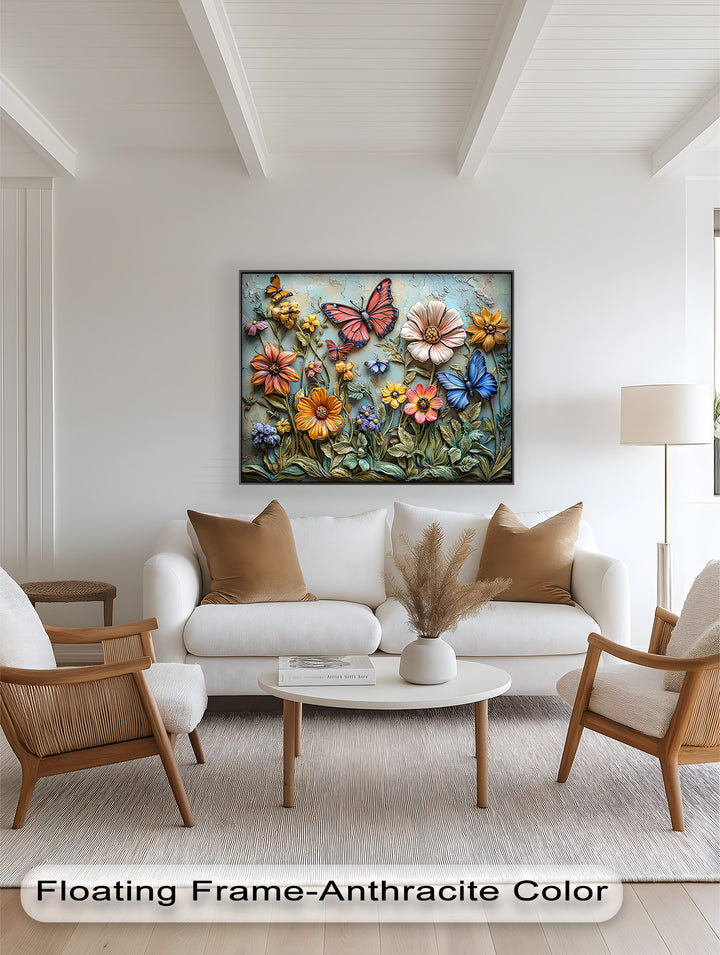 Vibrant Butterfly Flower – Textured Floral Oil Painting