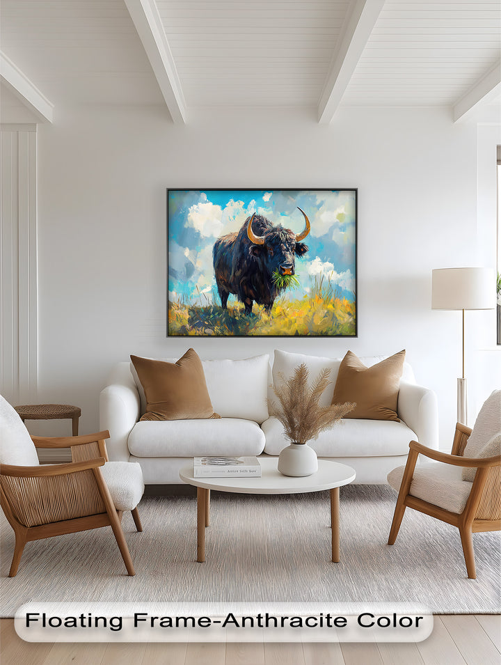 Highland Bull – Abstract Oil Painting