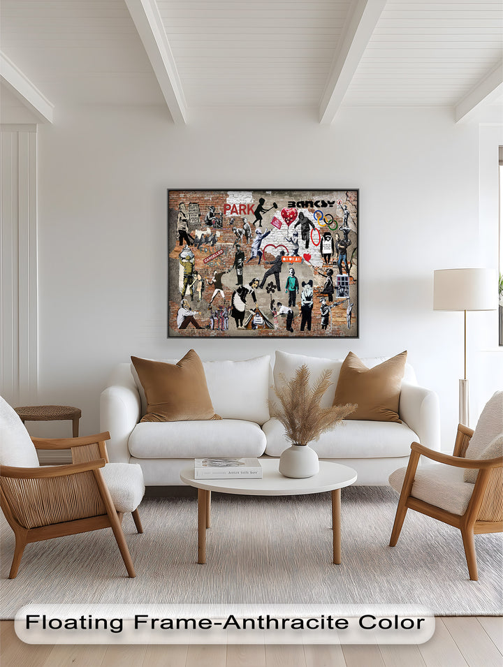 Voices on the Wall – Iconic Banksy Collage Oil Painting