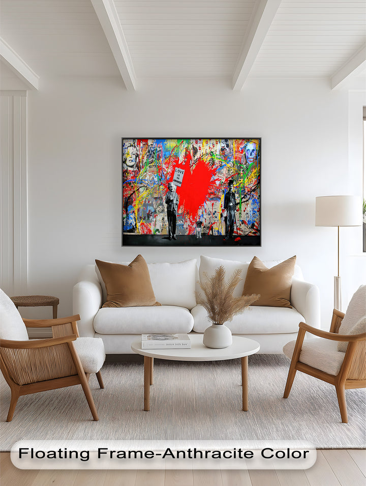 Love Is the Answer – Color Explosion Banksy Oil Painting