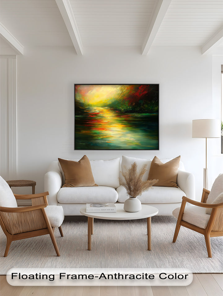 Strahlende Stille – Goldene Lichtreflexe – Abstraktes Ölgemälde