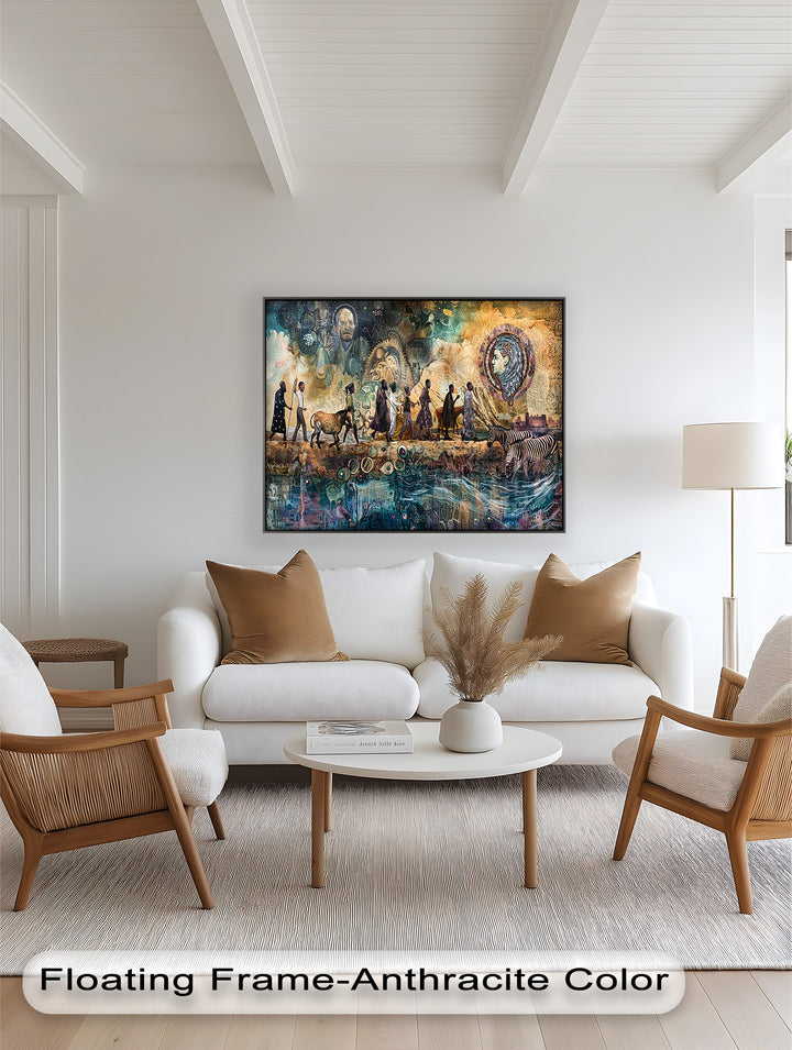 Echoes of Migration – Symbolic Journey Through Time Oil Painting
