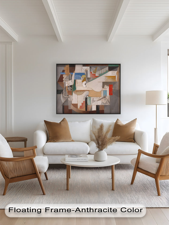 Geometric Forms and Layered Structure – Cubist Oil Painting