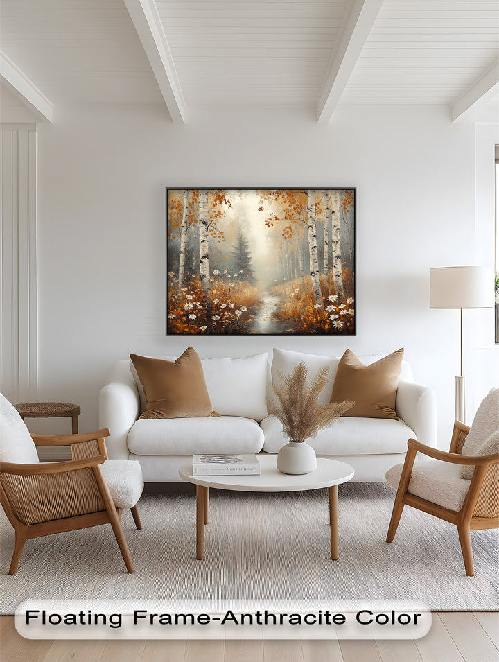 Golden Fall Leaves – Serene Autumn Oil Painting