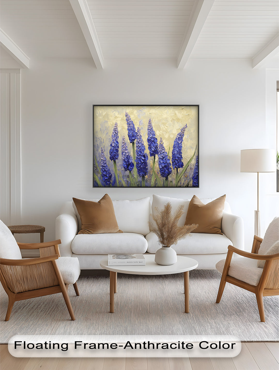 Lavender Spires in Bloom – Purple Blossom Flower Oil Painting