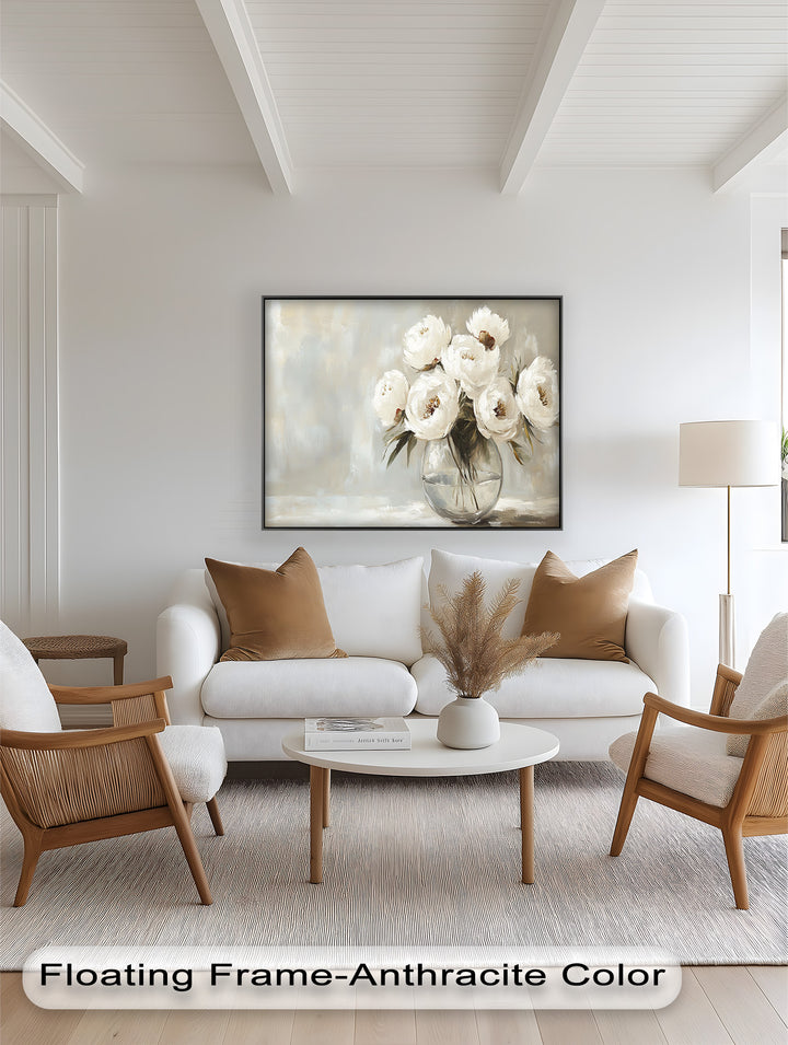 White Peony Bouquet – Floral Oil Paintings