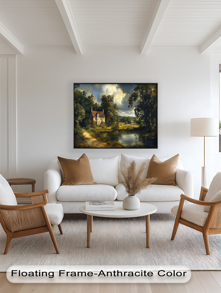 Rustic English Cottage – Charming Countryside Oil Painting