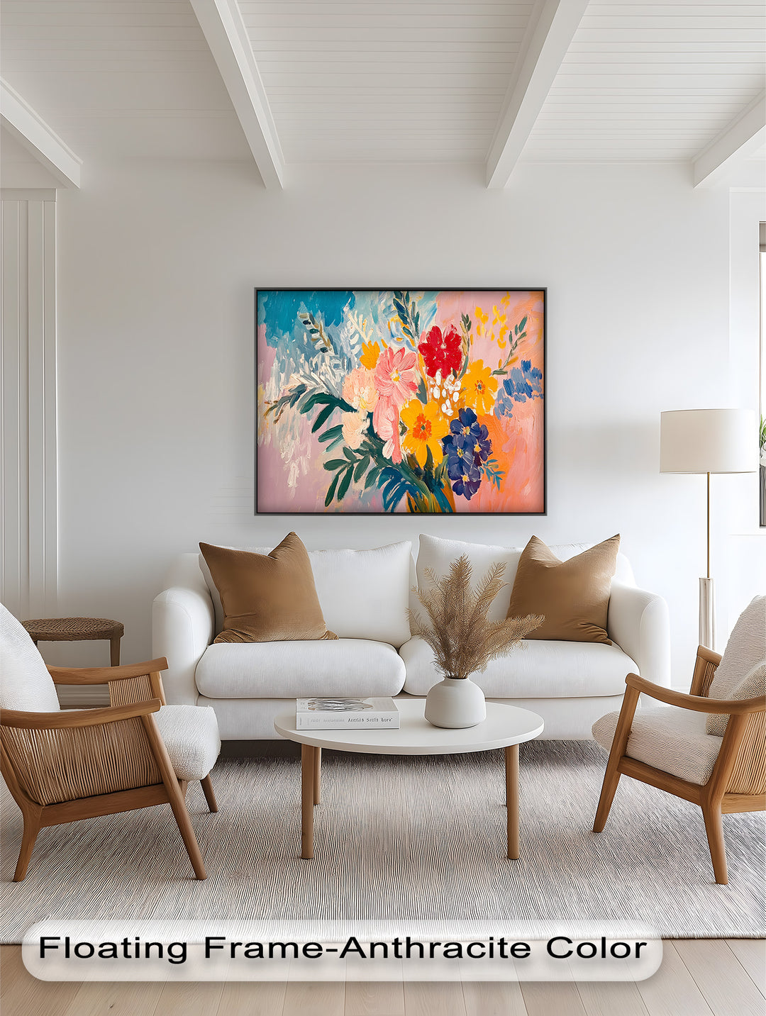 Boho Garden Radiance – Modernes Ölgemälde