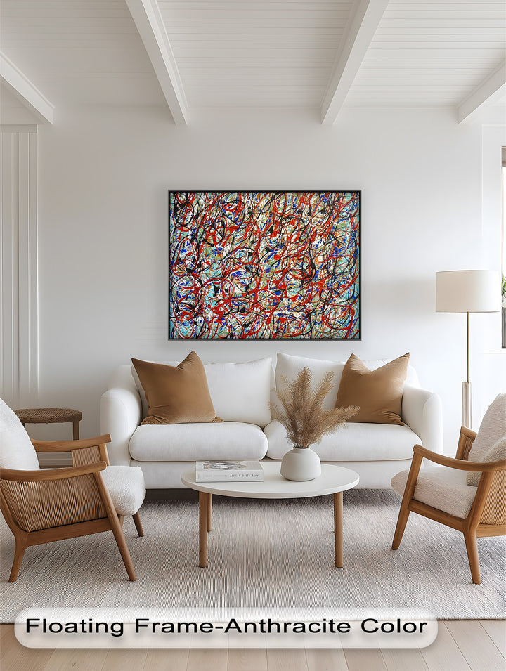 Energetic Abstract Expressionist Wall Art – Modern Oil Painting