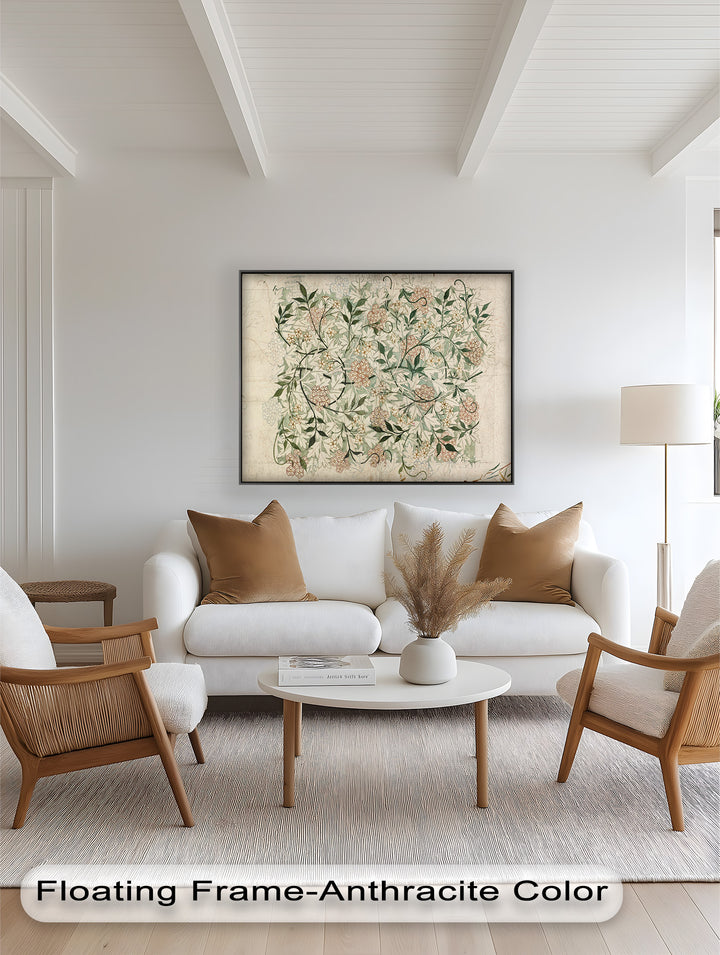 Jasmine Pattern by William Morris – Framed Botanical Oil Painting