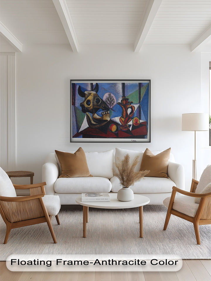 Still Life with Bull Skull – Symbolist Cubist Picasso Oil Painting