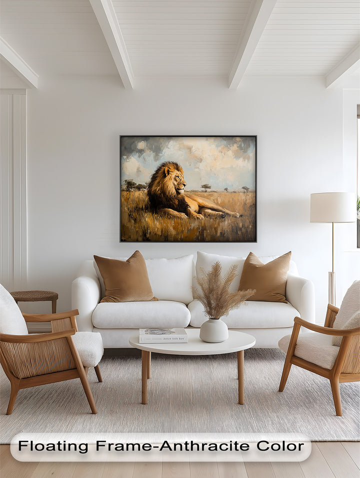 Majestic Serengeti King – Regal Lion Oil Painting