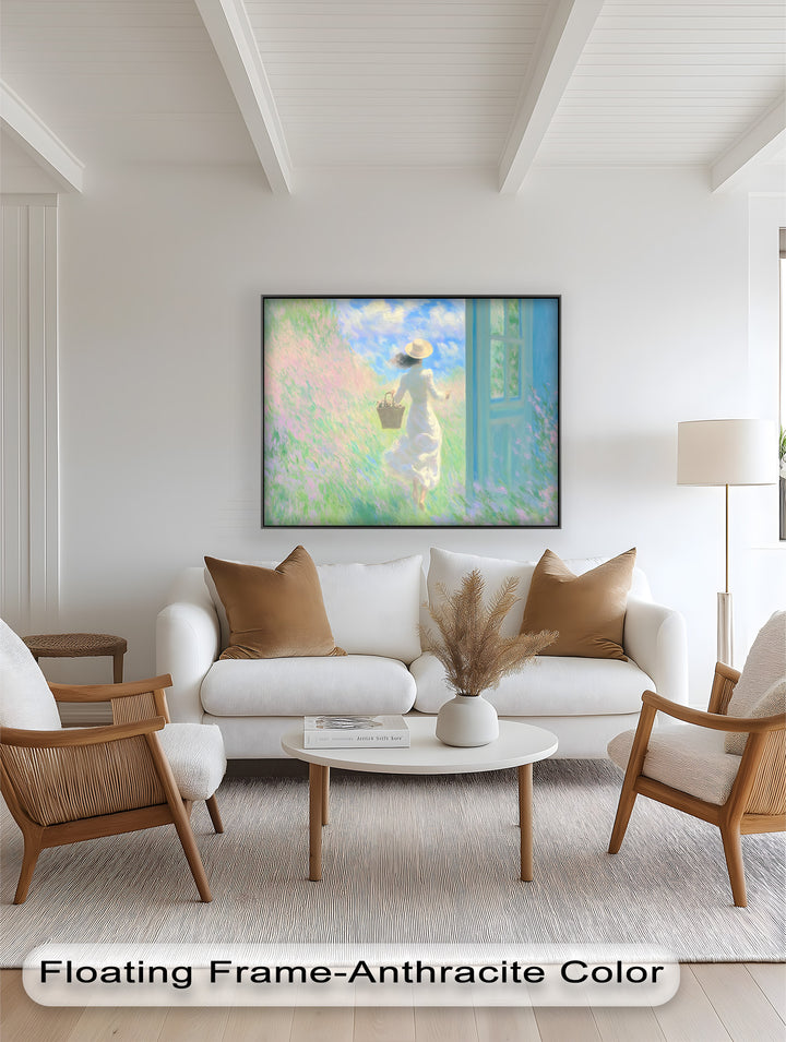 Into the Bloom – Dreamy Woman in Wildflower Field Oil Painting