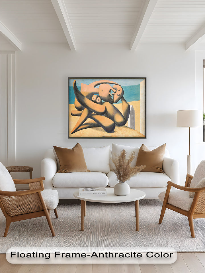 Lovers by the Sea – Abstract Embrace Picasso Oil Painting