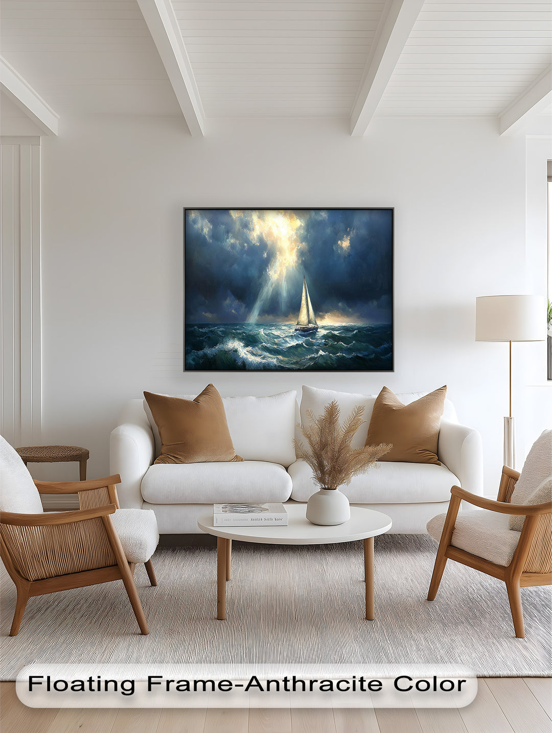 Stormy Horizon – Boat Oil Painting