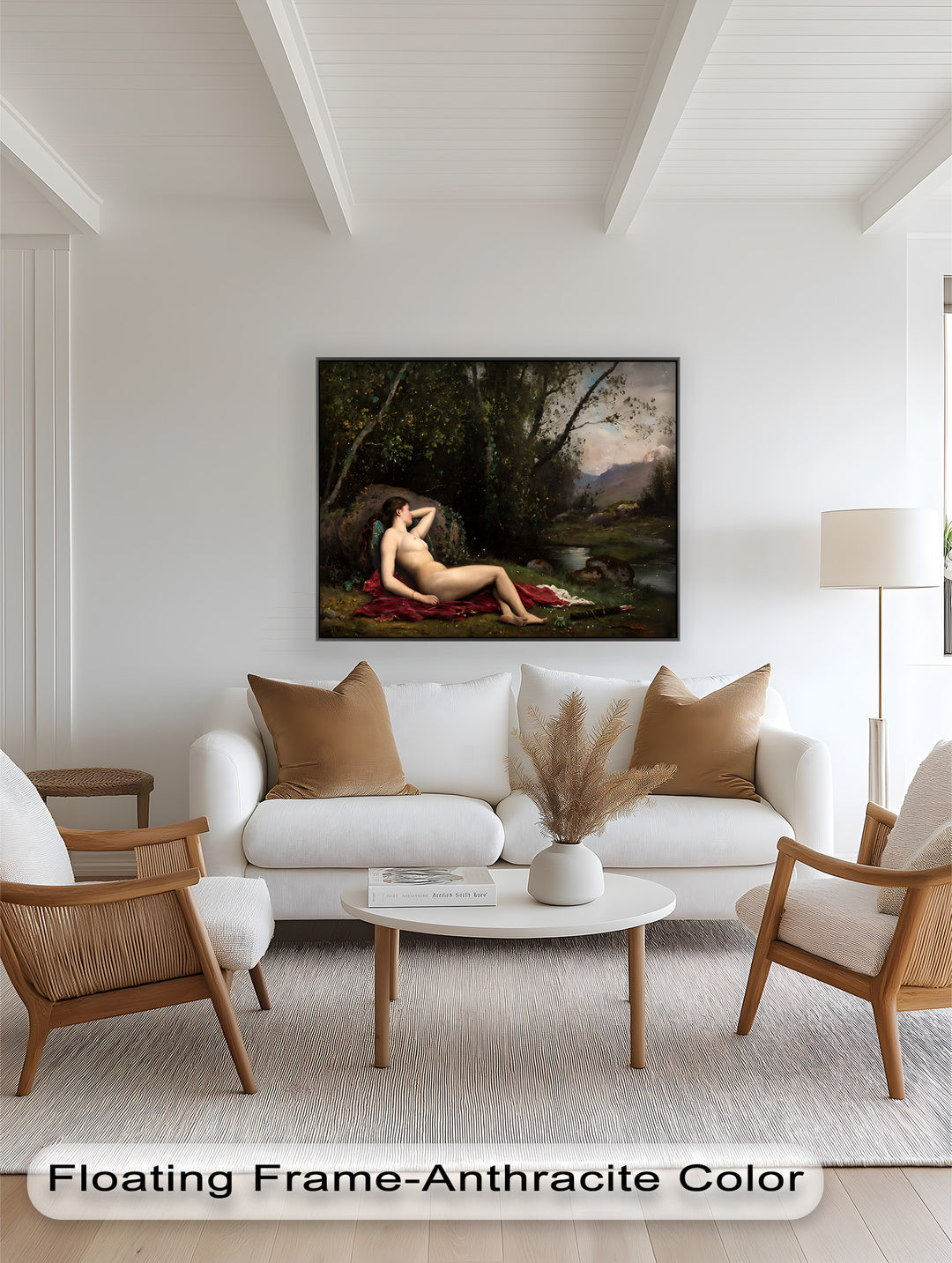 Reclining Diana – Classical Goddess in Nature Renaissance Oil Painting