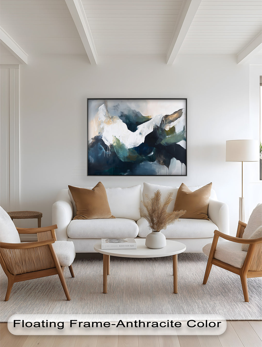 Eclipsed Range – Bold Mountain Shadows Abstract Oil Painting