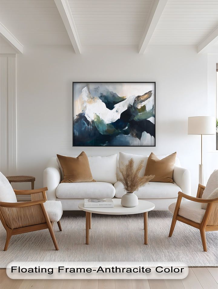 Eclipsed Range – Bold Mountain Shadows Abstract Oil Painting