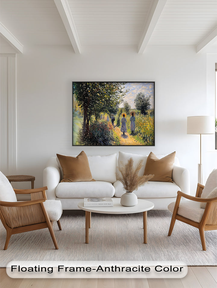 Afternoon Stroll – Sun-Dappled Garden Walk Oil Painting