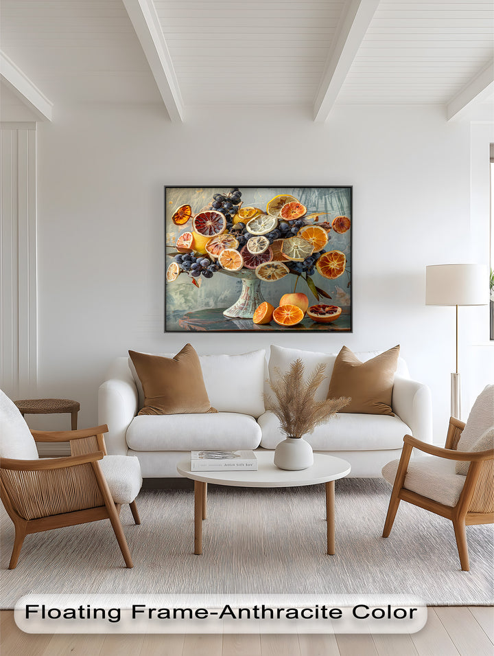 Grapes and Citrus Harmony – Decorative Still Life Food Painting